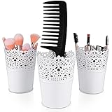 3 Makeup Organizer, Kosmetik Organizer zum Aufbewahren von Schminkpinsel, Lippenstift, Haarbürsten, Mascara usw. Pinselhalter als Becher für Make up