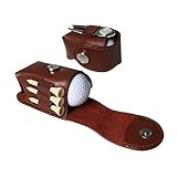 YZILXY Golfballtasche Aus PU-Leder, Golfballtasche Mit Teehalter, Gürteltasche Aus Leder, Golfballtasche, Tragetasche, Verschleißfest, Mit Mag