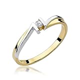 Damen Versprechen Ring Verlobungsring Antragsring 585 14k Gold Gelbgold natürlicher echt Diamanten B