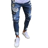 Jungen Slim Fit Jean Classics Herren Jeans Casual Slim Fitness Ripped Print Skinny Denim Hosen Hosen Herren Kleidung Mode XXX