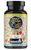 Daily Vegan for Kids - Vitamine & mehr mit B12 + D3 + K2 + Omega3 + B2 + B6 + A + C + E + Calcium + Magnesium + Eisen + Zink + Kalium + Jod + Natrium + Selen - 120 Kapseln (4 Monats-Vorrat)
