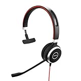 Jabra Q711312 Evolve 40 UC Mono Headset - Unified Communications Kopfhörer für VoIP Softphone mit passivem Noise-Cancelling - USB-Kabel mit Anrufsteuerung - Schw