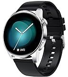 Smartwatch zum Telefonieren,Herren Touchscreen Bluetooth Fitness Armband Pulsuhr Uhr mit Blutdruckmessung für Android IOS Laufuhr Sport Schrittzähler Kalorienzähler W