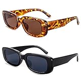 SKYWAY Rechteckige Polarisierte Sonnenbrille, Vintage Retro Sonnenbrille für Damen Herren UV400 S