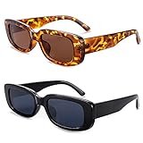 SKYWAY Rechteckige Polarisierte Sonnenbrille, Vintage Retro Sonnenbrille für Damen Herren UV400 S