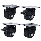 GY-AILUO Lenkrollen, Schwerlastrollen, 2 Zoll, Schwarz, 360 Grad Rundum Drehbar, Set 4 STK, for Möbel, Transportwagen, Leichte Montage, Apparate Lenkrolle (Color : Black C, Size : 2inch)