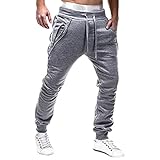 Beokeuioe Jogginghose Herren Streifendesign mit Reißverschluss Taschen Cargohose Herren Lange Regular Fit Outdoorhose Sporthose Baumwolle Fitness Slim Fit Hose Laufhosen 2022