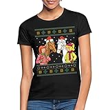 Spreadshirt Bibi und Tina Amadeus Sabrina Weihnachts-Design Frauen T-Shirt, XL, Schw