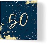 Geburtstagskarte zum 50. Geburtstag, aus recycelten Materialien, Grußkarten für Freunde, Familie, geliebte Menschen, hergestellt von unabhängigen Künstlern in Großbritannien, kompostierbare Verpackung