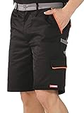 Planam Arbeitsshort Visline in vielen Farben (L (52-54), schwarz-orange-zink)