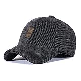 WETOO Baseball Cap Herren Winter Warme Wolle Fleece Mit Ohrenklappen Schirmmü