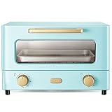 THj 12L Minibackofen, Elektroherd und Grill, Hausbacken Kleine Backofentimer Doppelglastür Ober- und Unterhitze1000 W Konvektions-Toaster-Ofen (Blau)