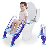 SONUG Toilettensitz kinder mit treppe, Töpfchentrainer, WC Trainer, Kinder-Töpfchen mit Leiter 38-42cm Rutschfest stabil klappbar und höhenverstellbar für 1-7 jährige Justierb