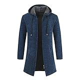 XWLY Mantel Herren Modern Urban Slim Fit Einfarbig Mit Kapuze Herren Jacke Herbst Winter Plus Samtverdickung Herren Langarm Outdoor Casual Winddicht Warm Herren Fleecejack