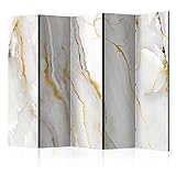 murando Raumteiler & Pinnwand Foto Paravent Steinwand 225x172 cm beidseitig auf Vlies-Leinwand Bedruckt Trennwand Spanische Wand Sichtschutz Raumtrenner Design Marmoroptik Abstrakt 3D f-C-0459