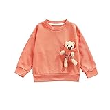 YQYJA Kleinkind Baby Mädchen Jungen Sweatshirts Kleidung Langarm Bär Pullover Tops T-Shirt Outfit, rose, 12-24 M