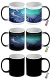 Zaubertasse Farbwechseltasse Kaffeebecher Tasse Becher Latte Cappuccino Espresso Fantasie Bild Motiv Meerjungfrau Delp