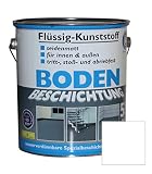 Flüssig Kunststoff 5L Bodenbeschichtung 50m² Betonfarbe Beton Beschichtung (Reinweiß)