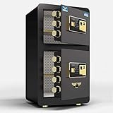 GYC Digitale Tresore für Zuhause, doppelter intelligenter Alarm Ganzstahl-Anti-Diebstahl-Fingerabdruck-Tresore in der Wand in den Schrank Geldkassette, Dateikennwort Wandmontierte feuerfeste Safebox