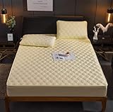 XLMHZP Einfarbig Bett Matratzenbezug Gesteppte Matratze Spannbettlaken Bedeckt vollständig Matratzenauflage für alle Größen Bettwäsche Kissenbezüge, 2,90 x 200 cm + 30 cm (3 Stück)