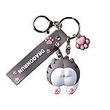 TSBB Cute Cat Butt Schlüsselanhänger für Mädchen Jungen Kinder Kinder Katzen Arsch-Schlüsselanhänger Autotasche Tierglocke Anhänger Schlüsselanhänger Schmuck Geschenk