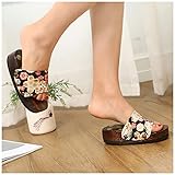 Massage Hausschuhe Japanische Hölzerne Clogs Geta Flip Flops Damen Hausschuhe Traditionelle Schuhe Sandalen High-Heeled Pantoffeln Damen mit M