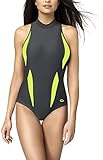 Gwinner Damen Aqua Sport Badeanzug, Graphite/Grün, 40