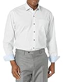 BUGATCHI Herren Men's Long Sleeve Small Point Collar Classic Woven Hemd mit Button-Down-Kragen, schneeweiß, Groß