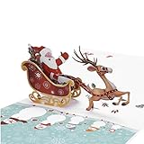 Case Cover Popup-grußkarten Für Weihnachten, 3D Handmade Christmas Santa Claus Und Rentier Wagen-Karten, Geschenke Für Freunde, Kinder, Und Liebhab