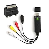 AUTOUTLET USB 2.0 Audio Video Grabber | inkl. Zubehörset Scart zu RCA / S-Video Adapter, RCA zu RCA Kabel | VHS - Videoadapter zur Bearbeitung Nachbearbeitung | für Windows 10/8/7/ Vista/X