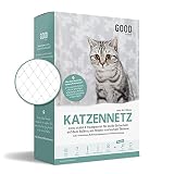 Good-to-have Katzennetz für Balkon ohne Bohren - 8x3m zuschneidbar & bissfest - transparentes Balkonnetz für Katzen inkl. Montage-Set & eBook