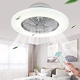 Depuley LED Deckenventilator mit Lampe Timer, Einstellbare Windgeschwindigkeit und Farbtemperatur, Dimmbare Lüfter-Deckenleuchte mit Fernbedienung, Ultra-Leise Deckenventilator für W