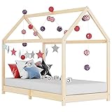 BiYeer Hausbett Kiefer Massiv Kinderbett 90x200cm Hausbett Spielbett B