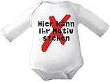 Kleiner Fratz Body Baby 1/1-Arm mit eigenem Wunschtext (Gr. 74/80)
