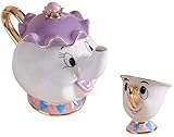 Tauras Beauty und das Beste Teeservice Mrs Potts TeaPot und Chip Mug Skulptur Keramik Teeservice Figur (Set 1)