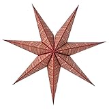 IKEA Strala Weihnachtsstern - sternförmiger Leuchtenschirm - 70 cm aus Papier - Streifen rot /
