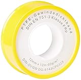 PTFE-Gewindedichtband Rolle (Teflonband) FRp für Feingewinde DN10 nach DIN EN 751-3, 12mm x 0.1mm x 12m (60 g/m²) (5 Stück)