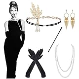 Sinoeem 1920s Accessoires Set Damen Retro Stil und Herren Accessoires Mafia Gatsby Kostüm Set für Abschlussball Event Weihnachten Party der 1920s Jahre Gatsby Art Deco Flapper Party (Set-3)