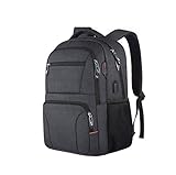 SMSOM Rucksack Freizeit-Tagsack-Student-Bücher-Tasche wasserfester Reiserucksack mit USB-Ladeport Mehrzweck 15,6 Zoll Laptop-Rucksack für Männer/F