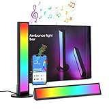 2 Stück Smart LED Lightbar, Gaming Lampe Sync mit Musik, Wohnzimmer Schreibtischlampe Dimmbare, RGB Schreibtischlampe mit Dimmbar & Fernbedienung, APP Steuerung LED TV Hintergrundbeleuchtung