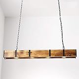 Henley Holz Pendelleuchte Esszimmer Retro Lampe LED 12W, Pendellampe Industrial Vintage Design Hängelampe Höhenverstellbare Hängeleuchte für Wohnzimmer Kü