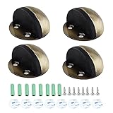 Swetup Türstopper Boden Selbstklebend, 4 Stück Bodentürstopper Selbstklebender Edelstahl Boden Türstopper, Wandpuffer Türstopper Kleben mit Schrauben und Klebstoffen für Wand, Möbel, Hartböden, T