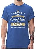 Opa Geschenke - Seine Majestät der Opa - XL - Royalblau - Bester Opa Tshirt - L190 - Tshirt Herren und Männer T-S