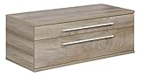 FACKELMANN Waschtischunterschrank Stanford ohne Beckenausschnitt/Soft-Close-System/Maße (B x H x T): ca. 110 x 41 x 50 cm/hochwertiger Badschrank/Korpus: Braun hell/Front: B