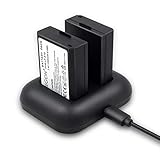 ENEGON Ersatzbatterie (2er Pack) und Rapid Dual Ladegerät für Canon LP-E10 und Canon EOS Rebel T3, T5, T6, T7, Kiss X50, Kiss X70, EOS 1100D, EOS 1200D, 1300D 1500D 2000D 3000D 4000D Digitalk