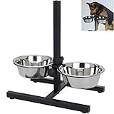 Smartweb Futterstation Hund inkl. 2 x 1,5 Liter Näpfen Hundenapf Fressnapf Höhenverstelbar Futternapf Wassernap