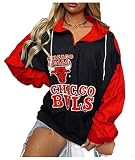 YANGLIXIA Bulls Basketball Pullover Hoodie für Womens, Basketball Langarm Jersey Bulls Jumper Pullover Sweatshirt Trainingsanzug red-S