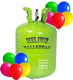 Premium Helium Ballongas Tank L - 1x Heliumflasche für 20 Balloons à 23cm Helium Luftballon Gas (20 Ballons à 23cm)