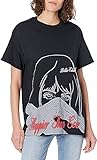 Billie Eilish Damen Official Happier Than Ever Embroidered T-Shirt Hemd, schwarz, Groß