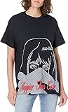 Billie Eilish Damen Official Happier Than Ever Embroidered T-Shirt Hemd, schwarz, Groß